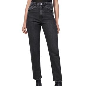 Zara 90s mom style pant jeans sz 6 US black grunge crop high rise EUC everyday